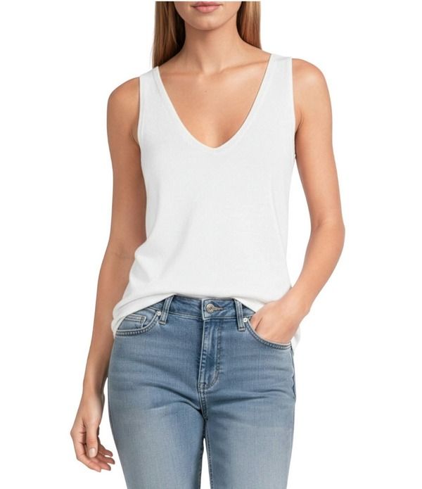 トッミーバハマ レディース トップス タンクトップ Vネック ノースリーブ リネン Tommy Bahama Linen Blend Addison VNeck Sleeveless Tank Whi