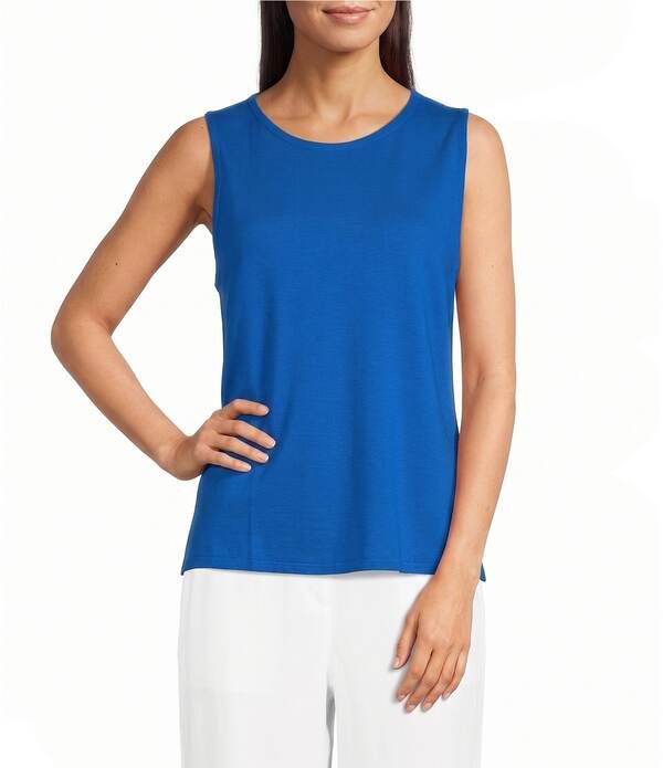 エイリーンフィッシャー レディース トップス タンクトップ クルーネック パイル ノースリーブ Eileen Fisher Terry Crew Neck Sleeveless Tank Ibiza