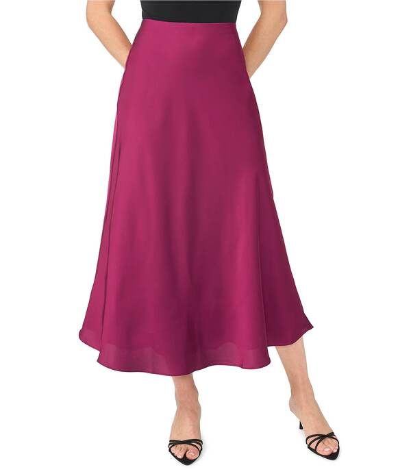 セセ レディース ボトムスカート サテン マキシ CeCe Satin Maxi Slip Skirt Deep Mulberry
