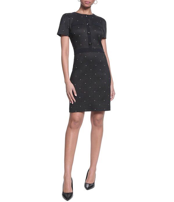 カール ラガーフェルド レディース トップス ワンピース ドット柄 クルーネック ドット KARLAGERFELD PARIShort Sleeve Crew Neck Polka Dot Dress 33,020円