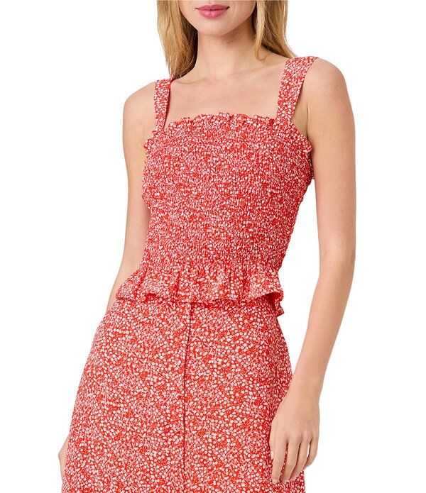 フレンチコネクション レディース トップス タンクトップ クレープリント ノースリーブ シャーリング French Connection Madison Crepe Agnes Fleur Print