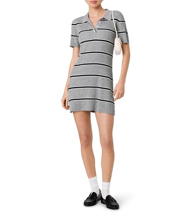 フレンチコネクション レディース トップス ワンピース ポロシャツ ミニ シャツ ニット French Connection Mason Knit Varsity Stripe Polo Colla 29,120円