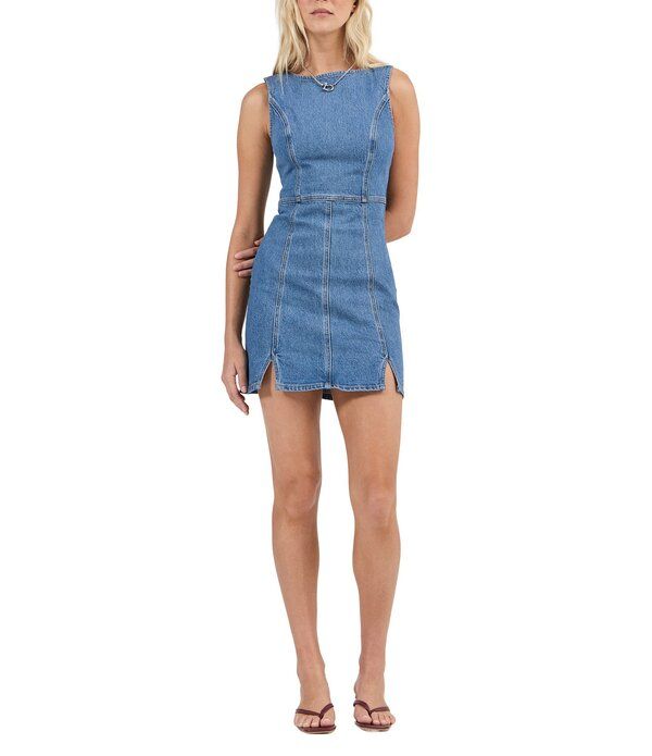 ローラズ レディース トップス ワンピース ミニ ノースリーブ デニム Rollas Carmen Boat Neck Sleeveless Denimini Dress Canyon Stone ス