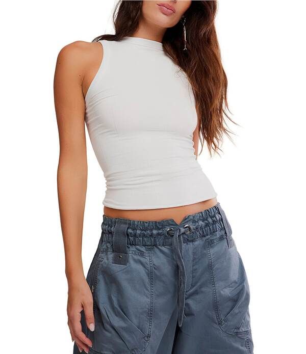 フリーピープル レディース トップス タンクトップ ハイネック ノースリーブ Free People Soft Seamless Modal High Neck Sleeveless Tank Cle