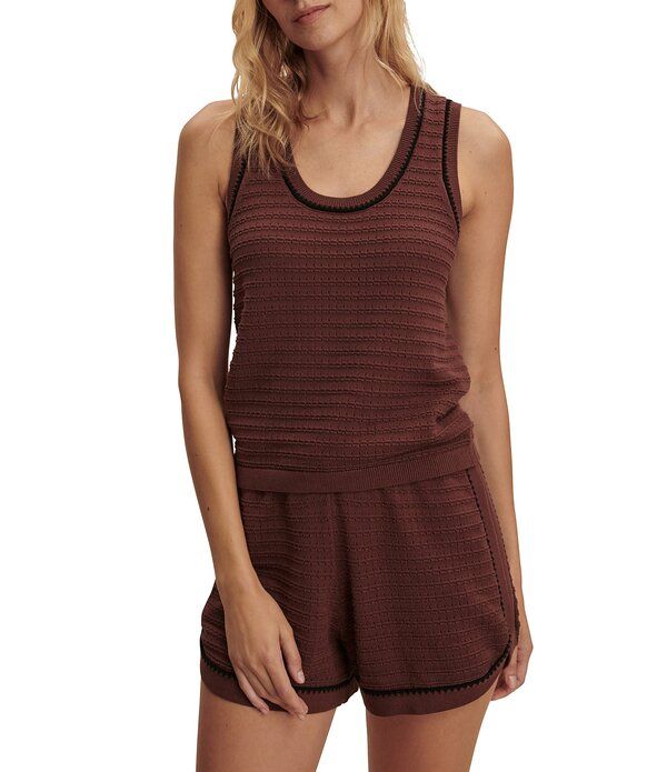 バーレイ レディース トップス タンクトップ ノースリーブ ニット Varley Gideon Scoop Neck Sleeveless Coordinating Knitank Top Ironw