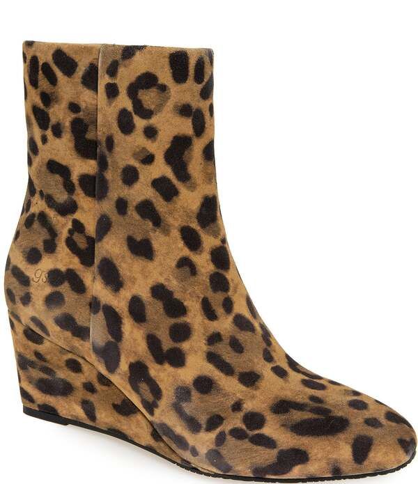 ジェントルソウルズ レディース シューズ ブーツ・レインブーツ プリント スエード Gentle Souls Nash Leopard Print Suede Wedge Booties Leopar