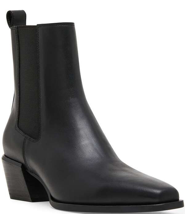 ブロンド レディース シューズ ブーツ・レインブーツ レザー ヒール Blondo Dusi Waterproof Leather Mid Heel Booties Black ブラック