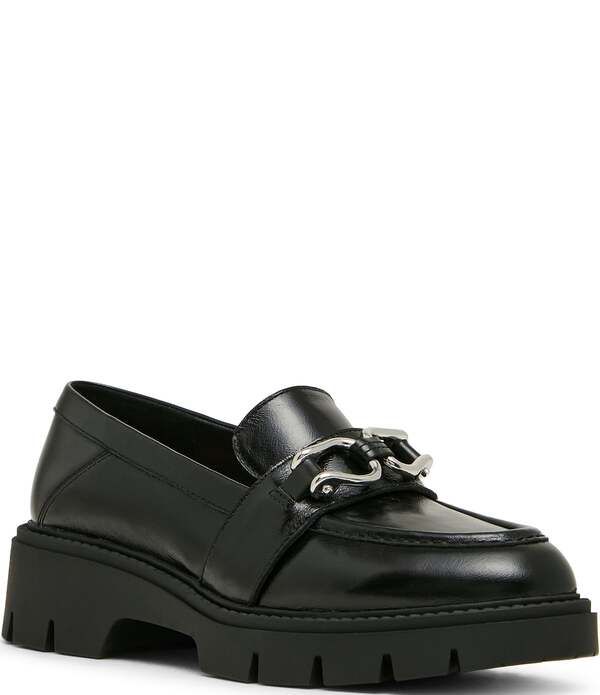ブロンド レディース シューズ スリッポン・ローファー レザー Blondo Klara Waterproof Leather Bit Lug Loafers Black leather ブラック