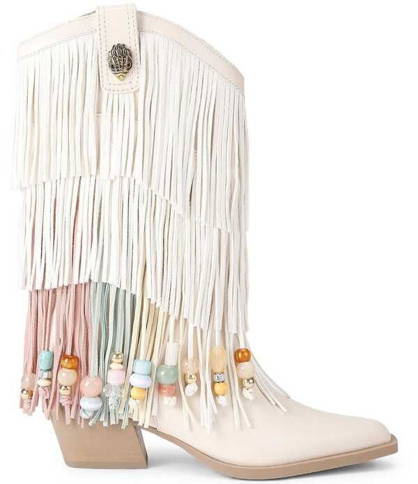 カートジェイガーロンドン レディース シューズ ブーツ・レインブーツ レザー ロゴ フリンジ Kurt Geiger London Kurts Cabana Fringe Leatherainbow