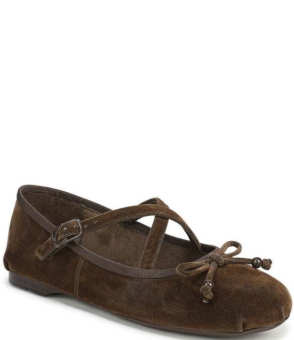 サムエデルマン レディース シューズ パンプス ベルベット Circus NY by Sam Edelman Zuri Washed Velvet Bow Ballerina Flats Olivew