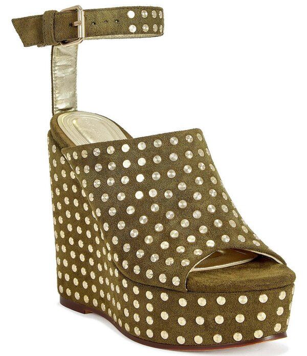 アザレア ワン レディース シューズ サンダル プラットフォーム アンクル Azalea Wang Mirova Studded Ankle Straplatform Wedge Sandals Ol