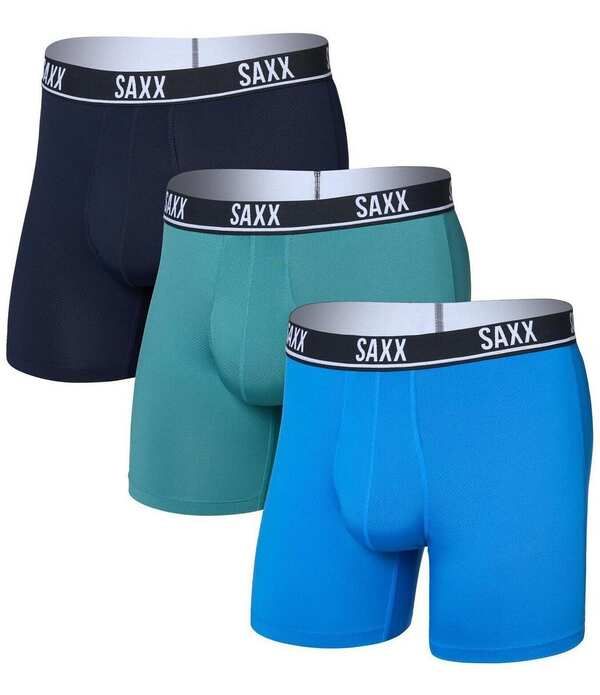 サックス メンズ アンダーウェア ボクサーパンツ メッシュ SAXX Essential Performance Mesh 6 Boxer Briefs 3Pack BlueTealMaritime