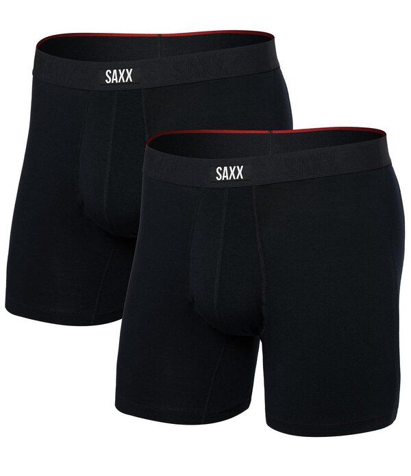 サックス メンズ アンダーウェア ボクサーパンツ SAXX Vibe Xtra Solid 6 Inseam Boxer Briefs 2Pack Black ブラック 17,610円