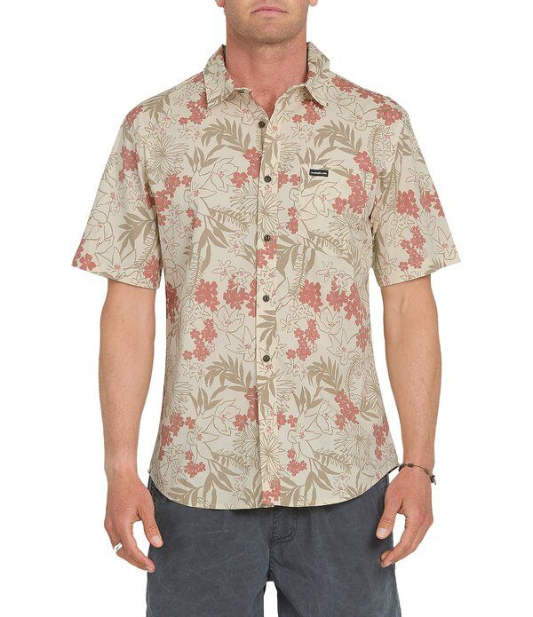 クイックシルバー メンズ トップス シャツ Quik silver Jetty Bloom Short Sleeve Woven Shirt Bone White ホワイト