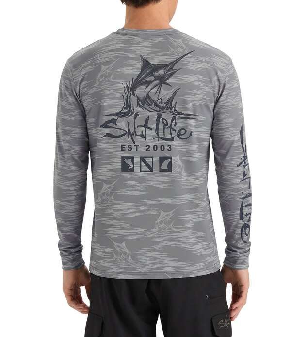 ソルトライフ メンズ トップス シャツ Salt Life Marlin Drift SLX Long Sleeve TShirt Grey グレー
