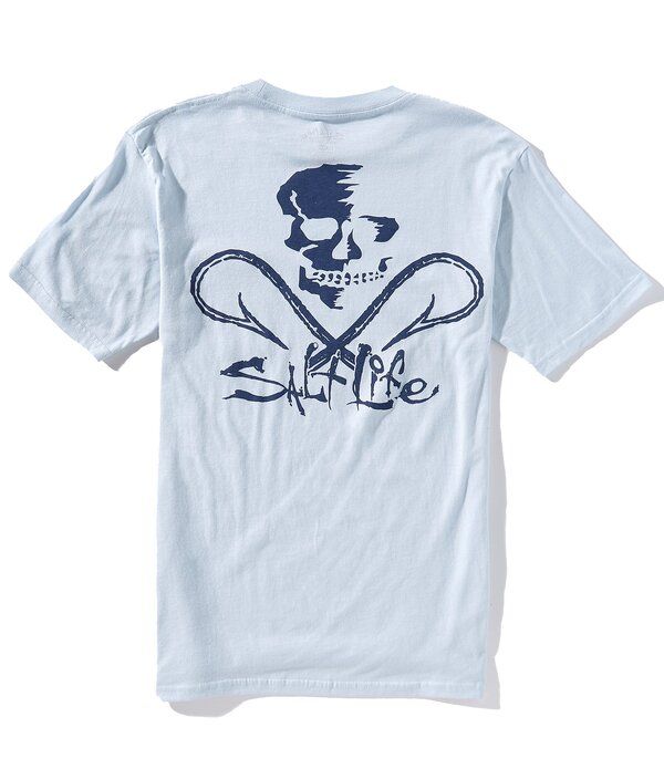 ソルトライフ メンズ トップス シャツ プリント Salt Life Skull And Hookscreen Print Short Sleeve PocketShirt Powder Blue ブ