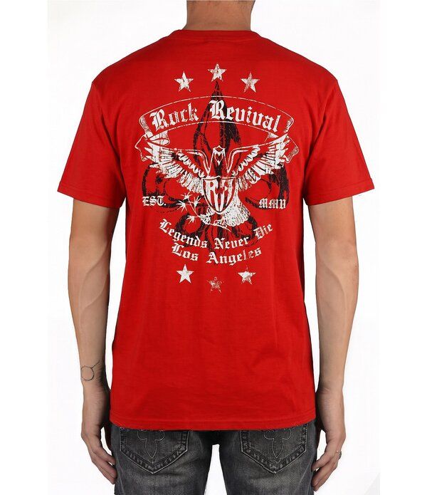 ロックリバイバル メンズ トップス シャツ Rock Revival Short Sleeveagle TShirt Red レッド