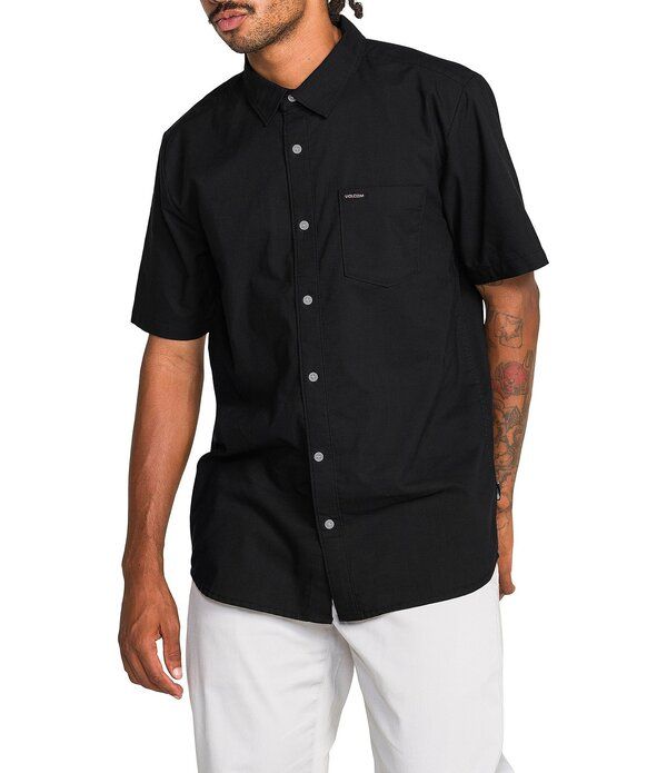 ボルコム メンズ トップス シャツ オックスフォード Volcom Everett Oxford II Short Sleeve Woven Shirt New Black ブラック
