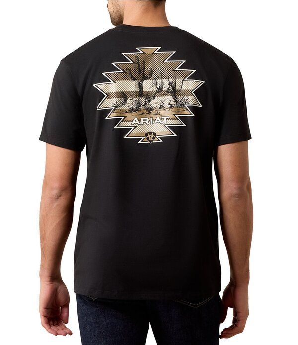 アリアト メンズ トップス シャツ Ariat Cactus Rider Short Sleeve TShirt Black ブラック
