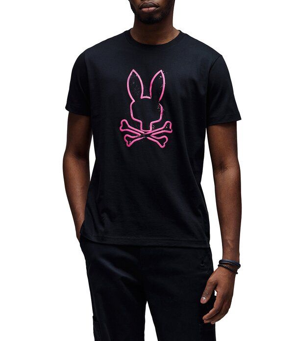 サイコバニー メンズ トップス シャツ グラフィック Psycho Bunny Duncan Graphic Short Sleeve TShirt Black ブラック 15,466円