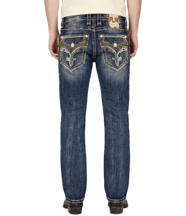 ロックリバイバル メンズ ボトムス デニムパンツ ストレート ジーンズ Rock Revival Theodore Straight Leg Jeans Dark Blue ブルー 38,870円