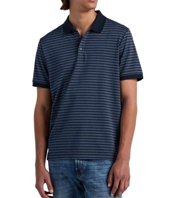 ペリーエリス メンズ トップス シャツ トール Perry Ellis Big Tall Geometric Jacquard Short Sleeve Polo Shirt Dark Sapphir 13,831円