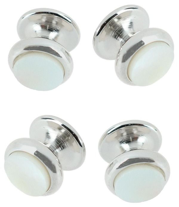 トラファルガー メンズ アクセサリー カフスボタン Trafalgar Sutton Mother Of Pearl Rhodium Tuxedo 4Piece Stud Set Rhodium パー