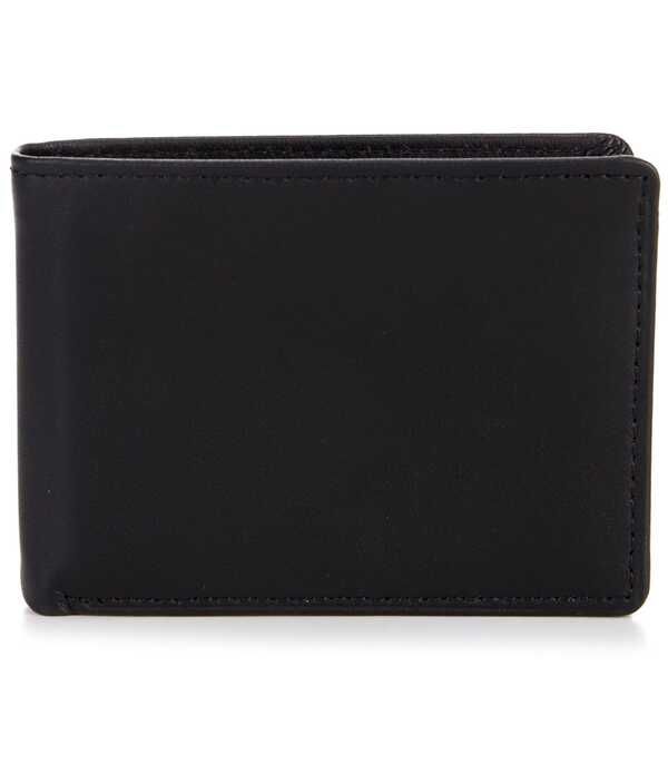 ラウンドトゥリーアンドヨーク メンズ アクセサリー 財布 レザー Roundtree Yorke Slim Nappa Leather Winged Bifold Wallet Black ブラック