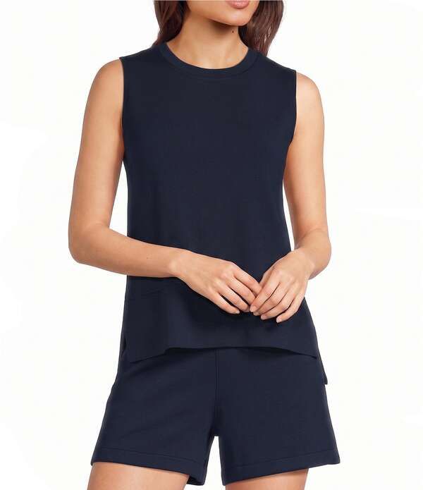 スパンク レディース トップス タンクトップ クルーネック ノースリーブ ニット SPANX AirEssentialsR Crew Neck Sleeveless Knitank Top Timel