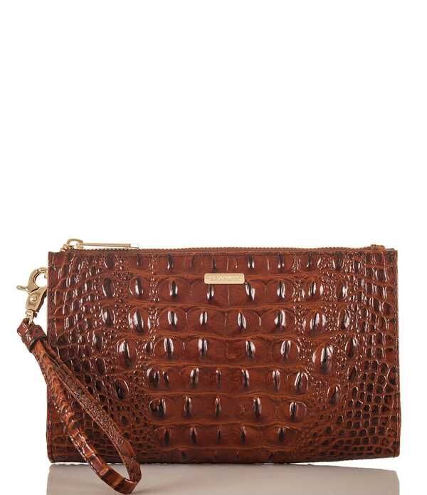 ブランミン レディース アクセサリー 財布 BRAHMIN Melbourne Collection CrocodileEmbossedaisy Wristlet Pecan