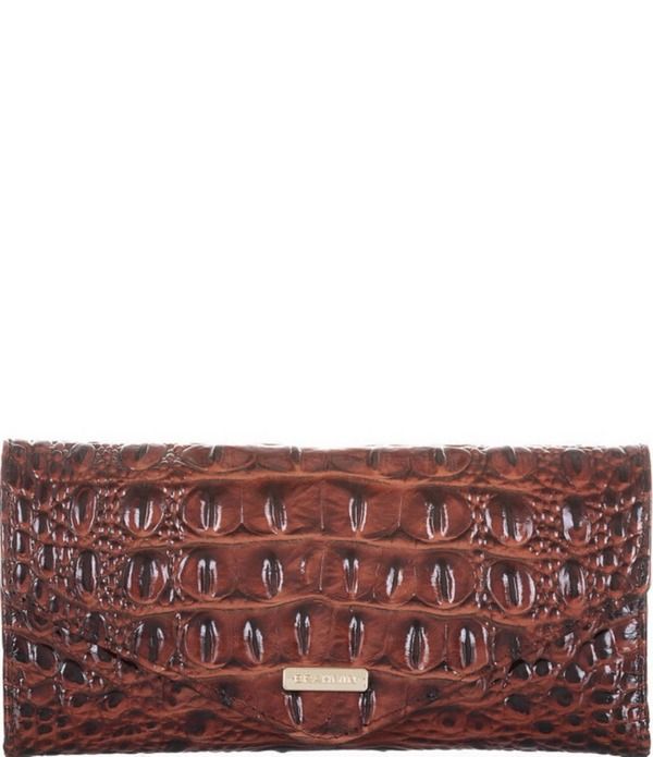 ブランミン レディース アクセサリー 財布 BRAHMIN Melbourne Collection CrocodileEmbossed Veronica Envelope Wallet Pecan