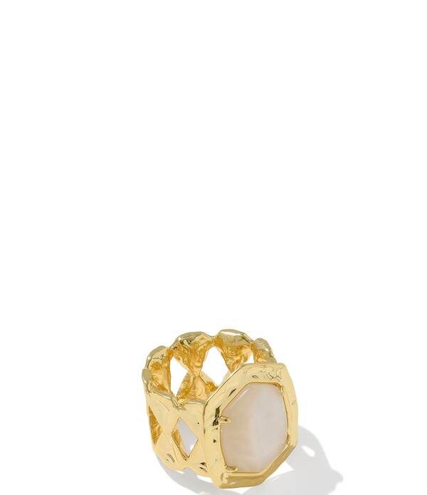 ケンドラスコット レディース アクセサリー 指輪 Kendra Scottiger Stripedaphne Cocktail Ring Natural Mother of Pearl パール 21,155円