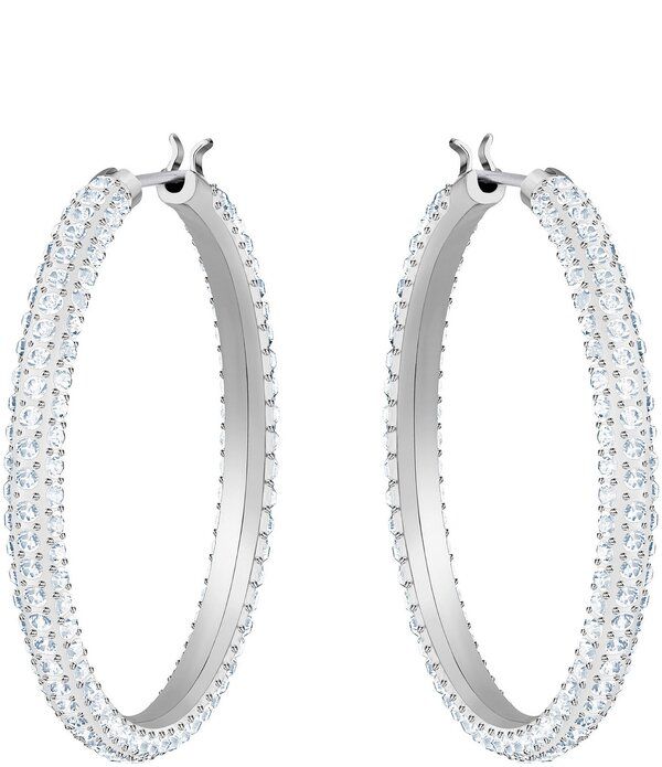 スワロフスキー レディース アクセサリー ピアス・イヤリング Swarovski Stone Crystal Hoopierced Earrings Rhodium White ホワイト 33,020円
