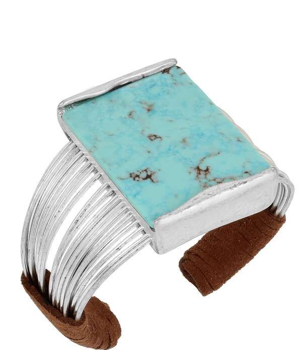 ロバート リー モーリス レディース アクセサリー ブレスレット・バングル・アンクレット スエード Robert Lee Morrisoho Turquoise Suede MultiRow Cuff