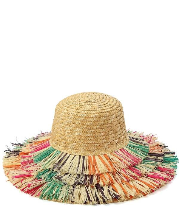 カートジェイガーロンドン レディース アクセサリー 帽子 フリンジ Kurt Geiger London Woven Straw Fringe Laye red Brim Sun Hat MultiO 31,070円