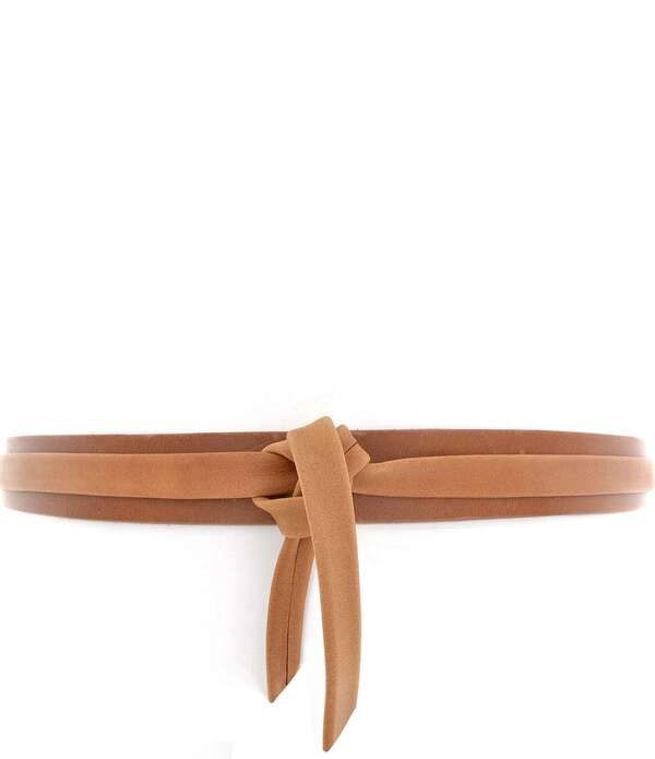 アダ レディース アクセサリー ベルト レザー ADA Skinny Leather Wrap Beltan タン