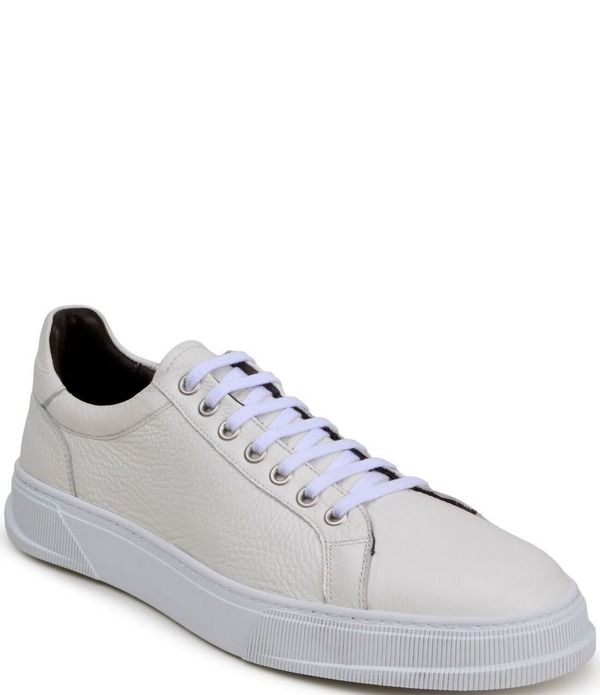 ベルヴェデール メンズ シューズ スニーカー レザー Belvedere Mens Matteo Deerskin Leather Sneakers Milk