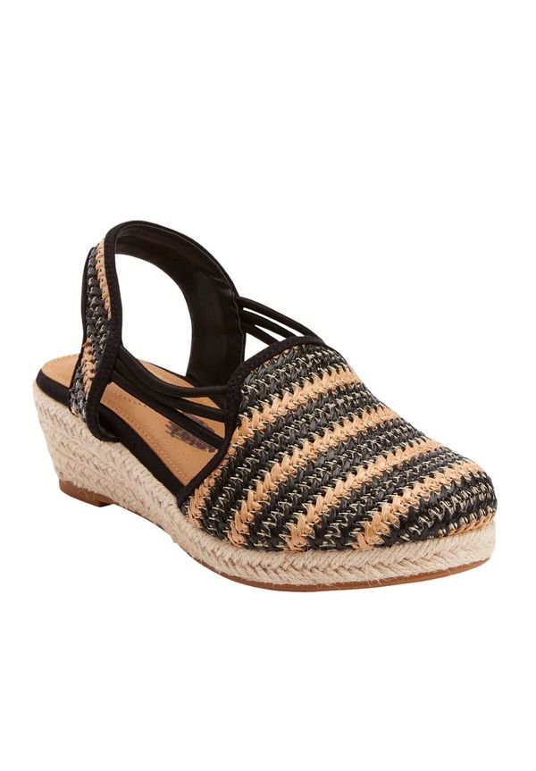 コンフォートビュー レディース シューズ サンダル Comfortview The Clea Espadrille Black Natural ブラック