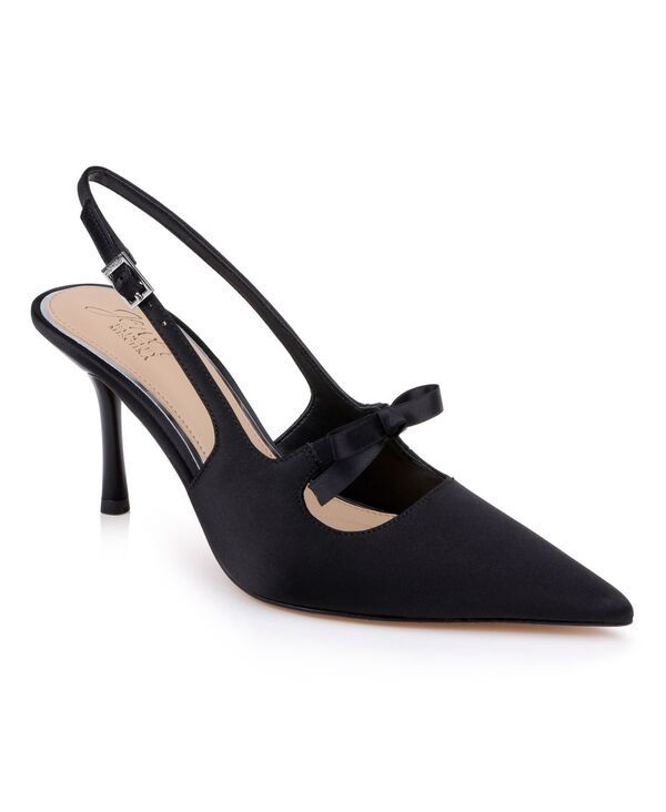 ジュウェルダグレイミシュカ レディース シューズ パンプス Jewel Badgley Mischka Womens Zaya Slingback Dress Pumps Black Satin ブラ