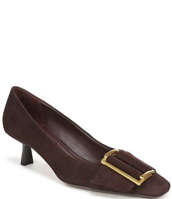 フランコサルト レディース シューズ ヒール スエード Franco Sarto Rainey Suede Buckle Strap Snip Toe Kitten Heel Pumps Dark B 30,420円