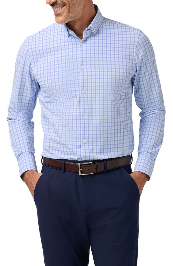 ミズンメイン メンズ トップス シャツ MizzenMain Leeward Trim Fit ButtonUp Shirt SKYLINE BLUE MILES PLAID ブルー