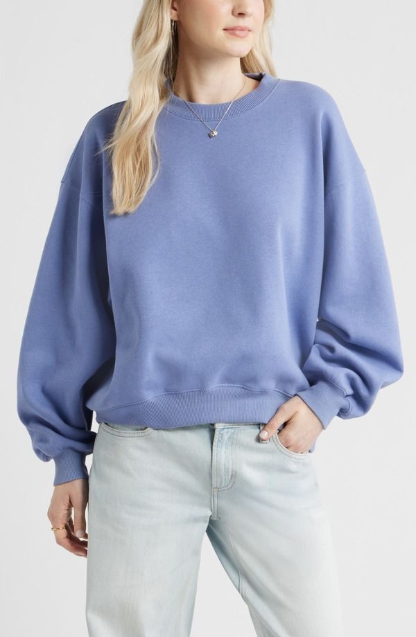 ビーピー レディース アウター パーカー・スウェット シャツ コットン BP Relaxed Cotton Blend Sweatshirt BLUE FROST ブルー