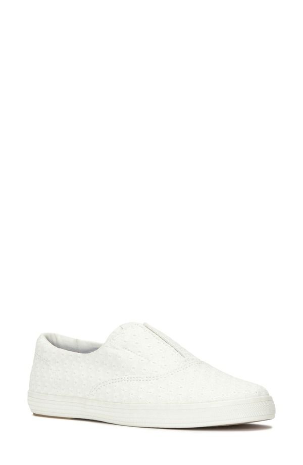 ケッズ レディース シューズ スリッポン・ローファー スニーカー Keds Champion SlipOn Sneaker Women SNO WHITE DAISEY ホワイト