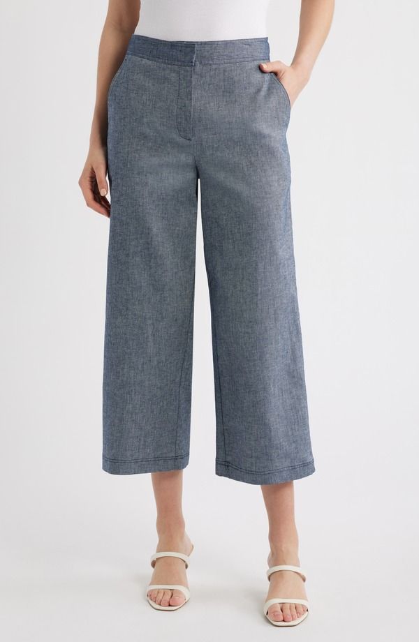 ハロゲン レディース ボトムス レギンストレート パンツ クロップド Halogen Cropped Straight Leg Pants INDIGO インディゴ