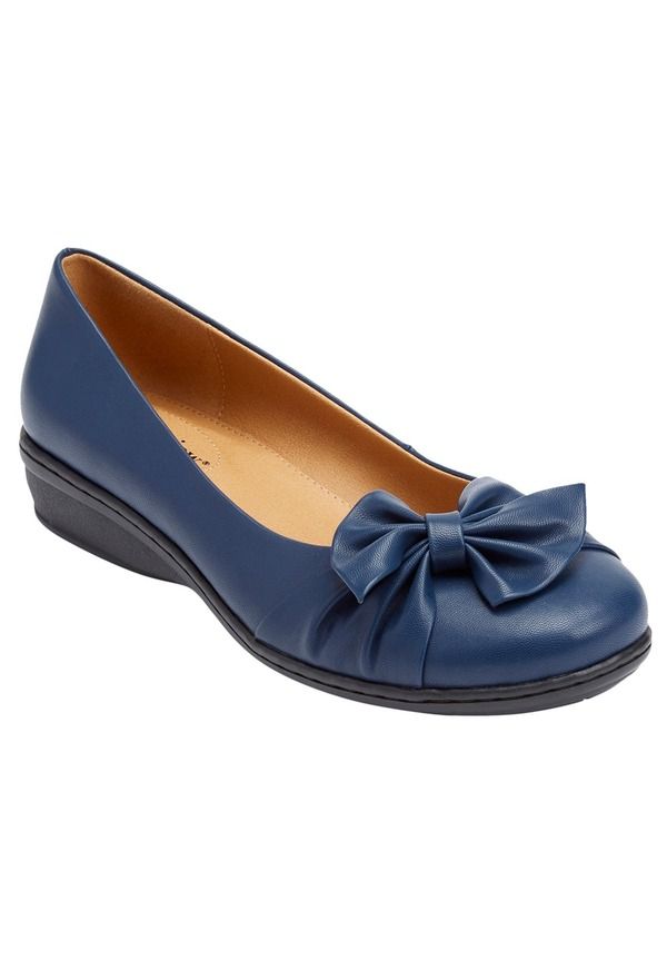 コンフォートビュー レディース シューズ パンプス Comfortview The Pamela Slip On Flat Women NAVY ネイビー