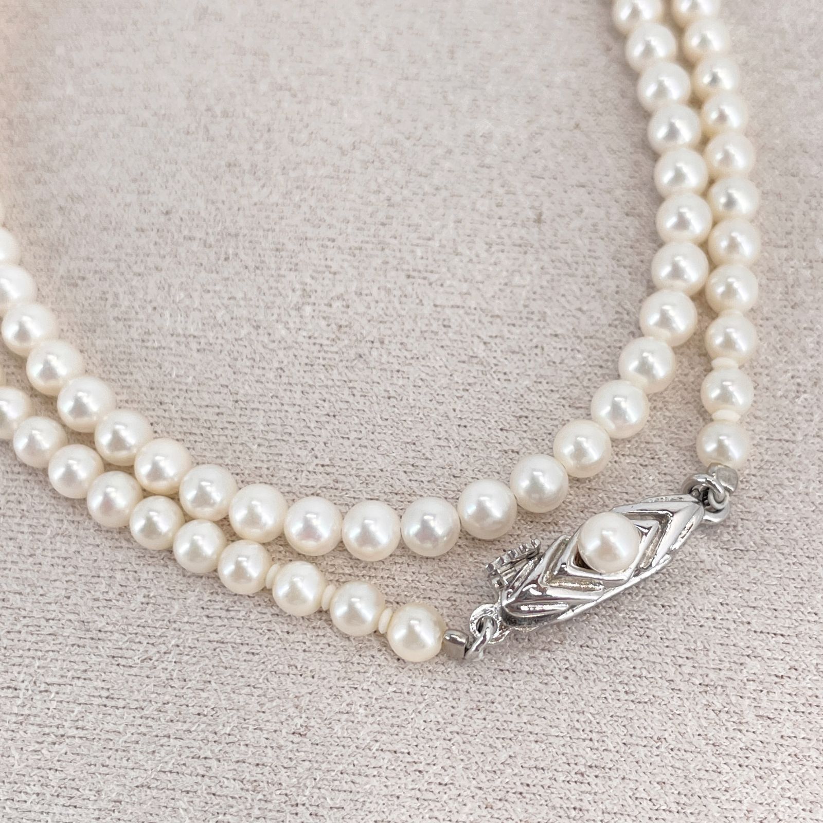 3.8mm ベビーパール ネックレス シルバー /24-989M