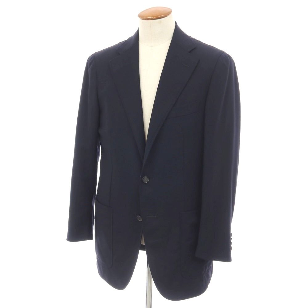 【中古】ラファエル カルーゾ CARUSO Raffaele Caruso ANGELO MARINO NAPOLI別注 ウール 3B テーラードジャケット ネイビー【サイズ48】【メンズ】