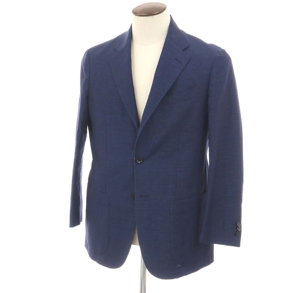 【中古】サルトリア ラトーレ SARTORIA LATORRE ウールリネン 3B テーラードジャケット ネイビー【サイズ50 Drop8R】【メンズ】