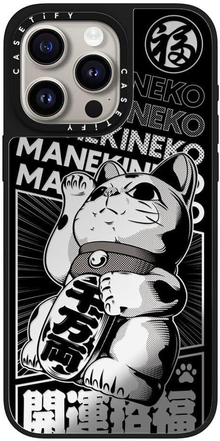 CASETiFY MagSafe Compatible Mirror iPhone 15 Pro Max Case [Reflective/Clear Drop Test from 1.5m/Compatible with MagSafe] - Lucky Cat