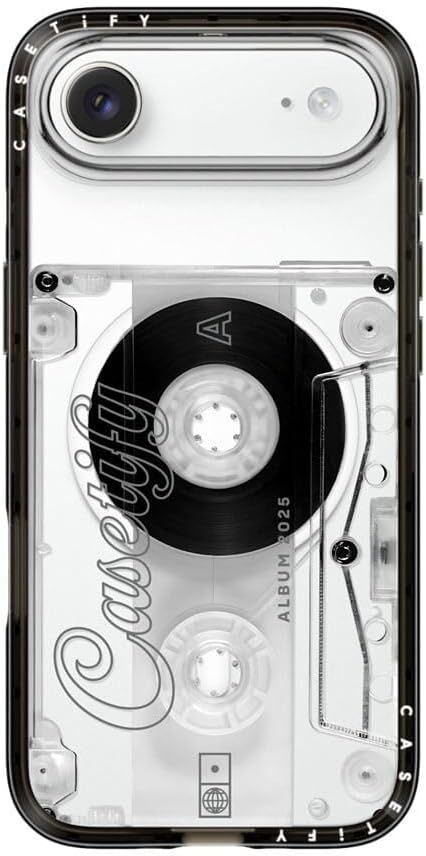 CASETiFY コンパクト iPhone Air ケース [MagSafe対応/薄型 軽量/耐衝撃] - Audio Cassette - クリア ブラック